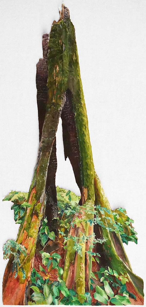 Photo of Suze Woolf burned tree painting