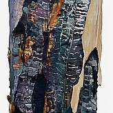 Portion of Suze Woolf burned tree painting