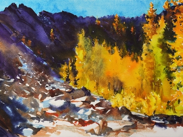 Photo of Suze Woolf watercolor painting