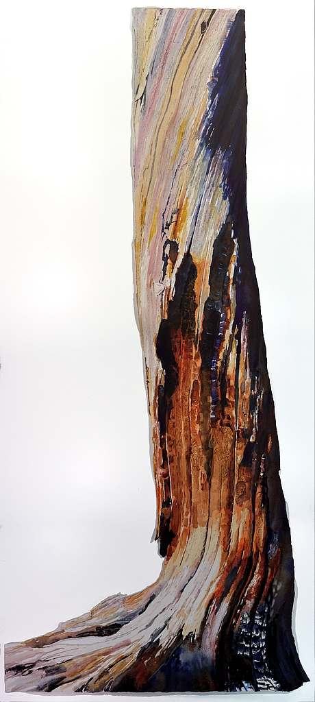 Photo of Suze Woolf painting of burned tree