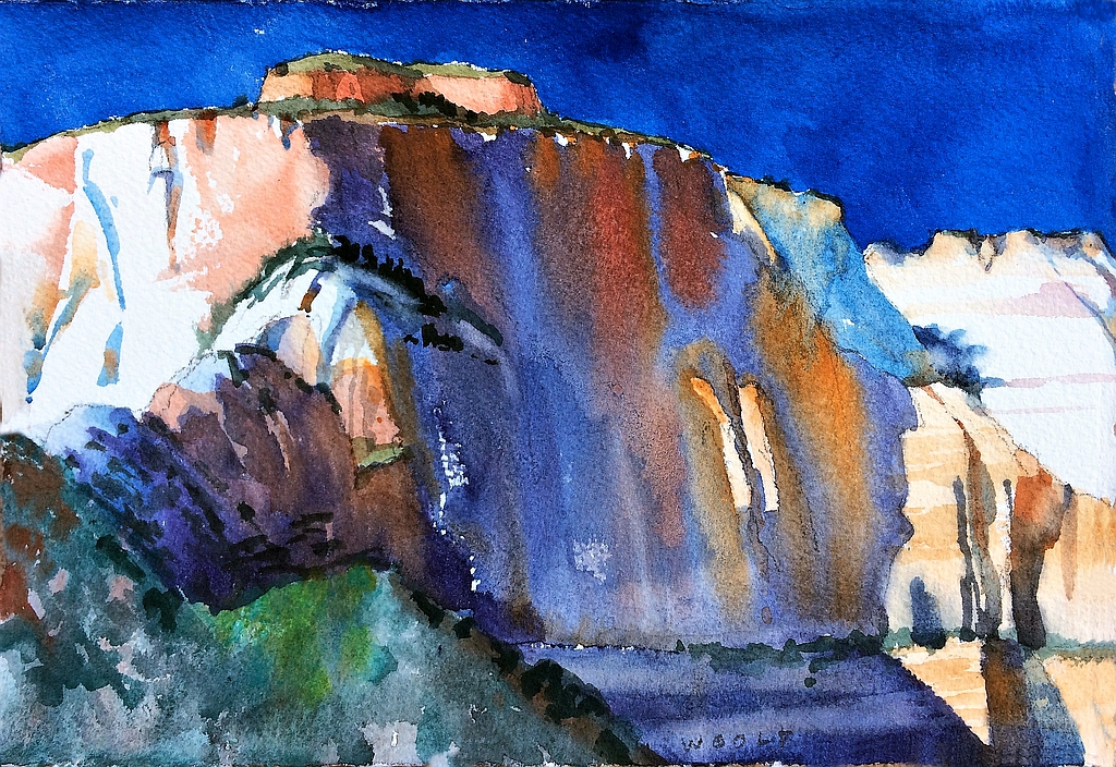 Suze Woolf watercolor painting of Zion National Park