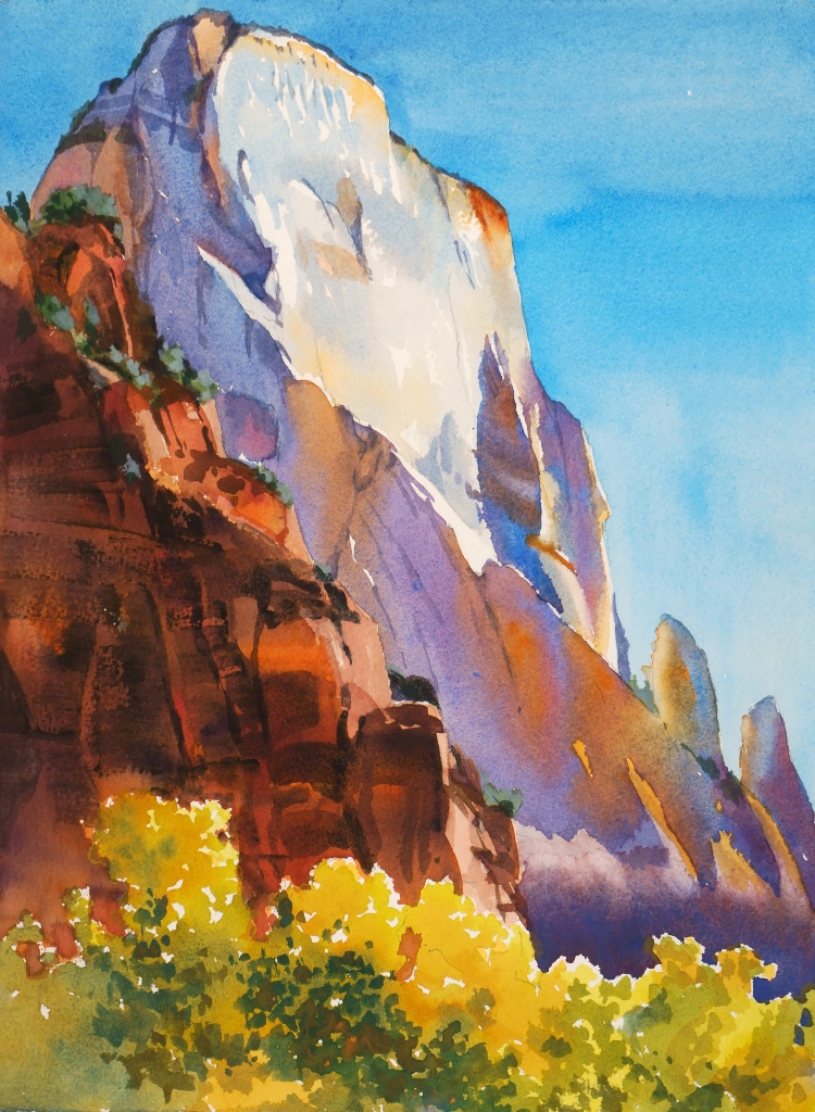 Suze Woolf watercolor painting of Zion National Park